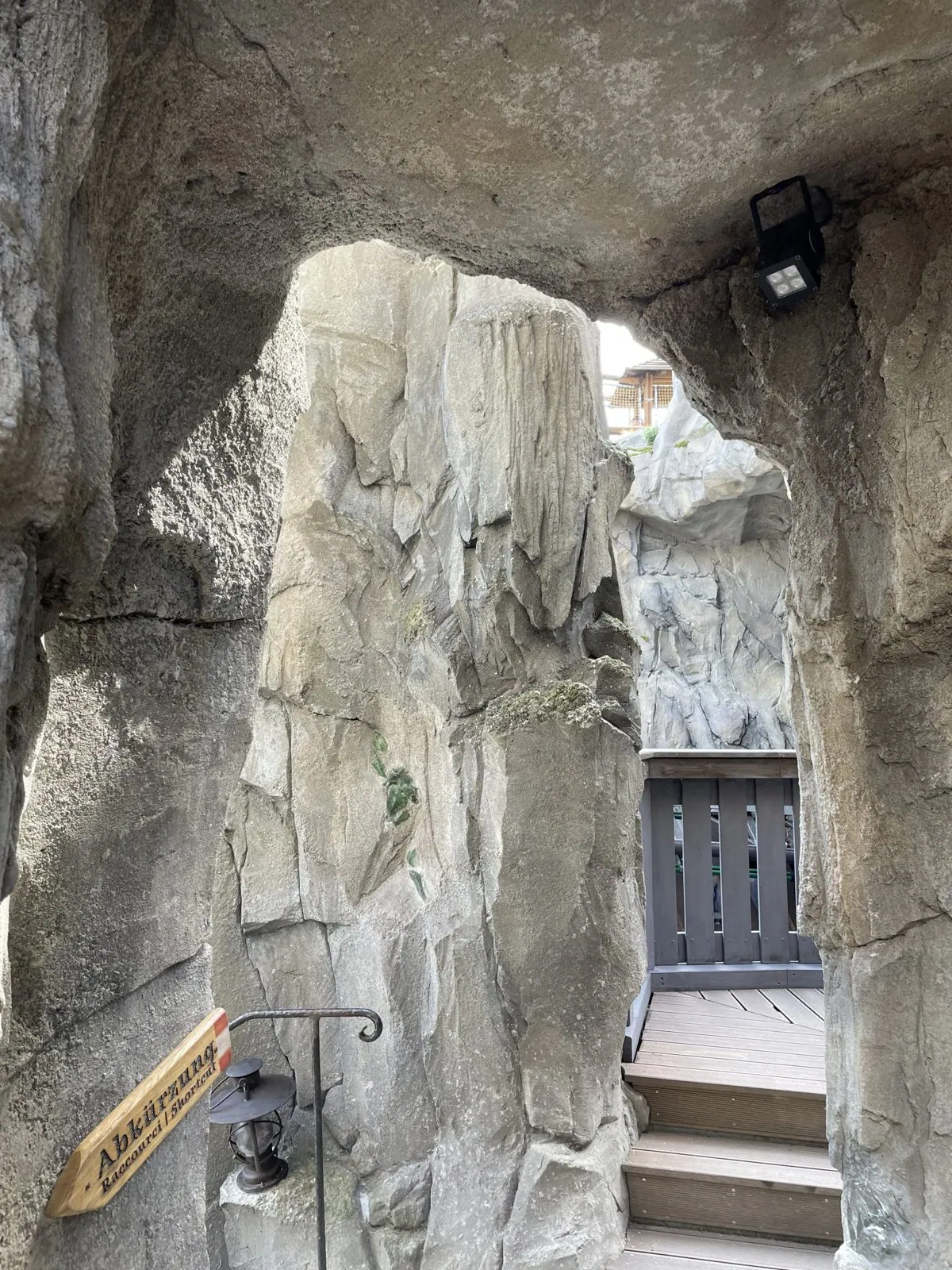 Cave passage in themed rockwork at Europa-Park